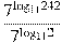 \frac{{{7}^{{{\log
