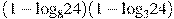 (1-{{\log }_{8}}24)(1-{{\log }_{3}}24)