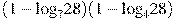 (1-{{\log }_{7}}28)(1-{{\log }_{4}}28)