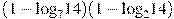 (1-{{\log }_{7}}14)(1-{{\log }_{2}}14)