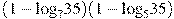 (1-{{\log }_{7}}35)(1-{{\log }_{5}}35)