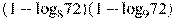 (1-{{\log }_{8}}72)(1-{{\log }_{9}}72)