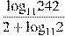 \frac{{{\log }_{11}}242}{2+{{\log }_{11}}2}