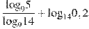 \frac{{{\log }_{9}}5}{{{\log }_{9}}14}+{{\log }_{14}}0,2
