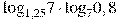 {{\log }_{1,25}}7\cdot {{\log }_{7}}0,8