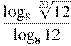\frac{\log_{8}{\sqrt[20]{12}}}{\log_{8}12}