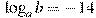 \log_a b=-14