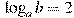 \log_a b=2