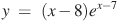 y~=~(x-8){{e}^{x-7}}