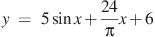 y~=~5\sin x+\frac{24}{\pi }x+6