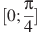 [0;\frac{\pi }{4}]
