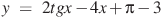 y~=~2tgx-4x+\pi -3