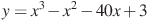 y=x^3-x^2-40x+3