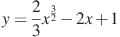 y=\frac{2}{3}x^{\frac{3}{2}}-2x+1