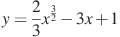 y=\frac{2}{3}x^{\frac{3}{2}}-3x+1