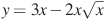 y=3x-2x\sqrt{x}