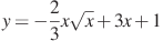 y=-\frac{2}{3}x\sqrt{x}+3x+1