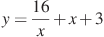 y=\frac{16}{x}+x+3