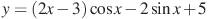 y=(2x-3)\cos x-2\sin x+5