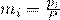 \Large m_i=\frac{p_i}{P} 