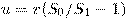 u = v (S_0 / S_1 - 1)