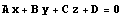 Ax+By+Cz+D=0