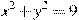 x^2+y^2=9