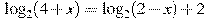 \log_2 (4 +x)=\log_2 (2 -x) +2