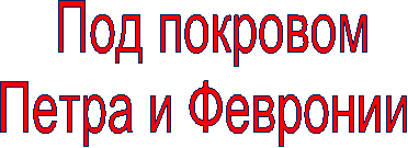 Под покровом
Петра и Февронии