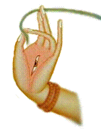 White Tara's eye in hand, detail