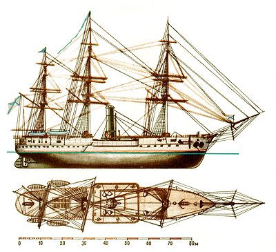 Рисунок. Крейсер "Генерал-адмирал", Россия