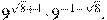 9^{\sqrt{8}+4} \cdot 9^{-1 - \sqrt{8}}.