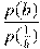 \frac{p(b)}{p(\frac{1}{b})}