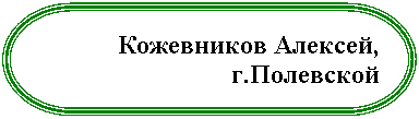 Блок-схема: знак завершения: Кожевников Алексей,
г.Полевской