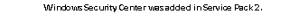 �������: Windows Security Center was added in Service Pack 2.