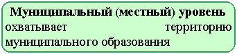 Скругленный прямоугольник: Муниципальный (местный) уровень
охватывает территорию муниципаль-ного образования