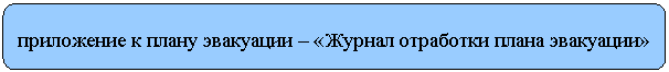 Скругленный прямоугольник: приложение к плану эвакуации – «Журнал отработки плана эвакуации»