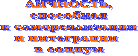 ЛИЧНОСТЬ,
способная
к самореализации
и интеграции
в социум