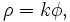 \rho = k\phi, \,\!