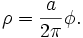 \rho = \frac{a}{2\pi}\phi. \,\!
