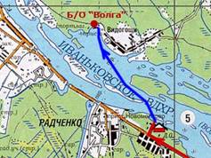 До турбазы Волга на лодке