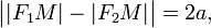\bigl||F_1M|-|F_2M|\bigr|= 2a,