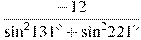 frac{-12}{{{sin