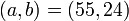 (a,b) = (55,24)