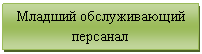 Подпись: Младший обслуживающий персанал