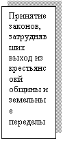 Подпись: Принятие законов, затруднявших выход из крестьянсокй общины и земельные переделы