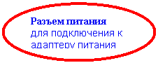 Овал: Разъем питания
для подключения к
адаптеру питания