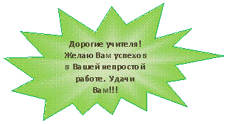 Пятно 2: Дорогие учителя! Желаю Вам успехов в Вашей непростой работе. Удачи Вам!!!