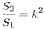 \frac{{S_2 }}{{S_1 }} = k^2 