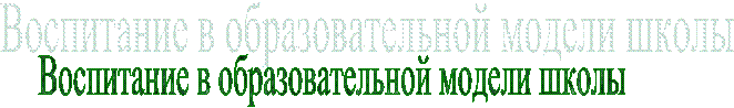Воспитание в образовательной модели школы
